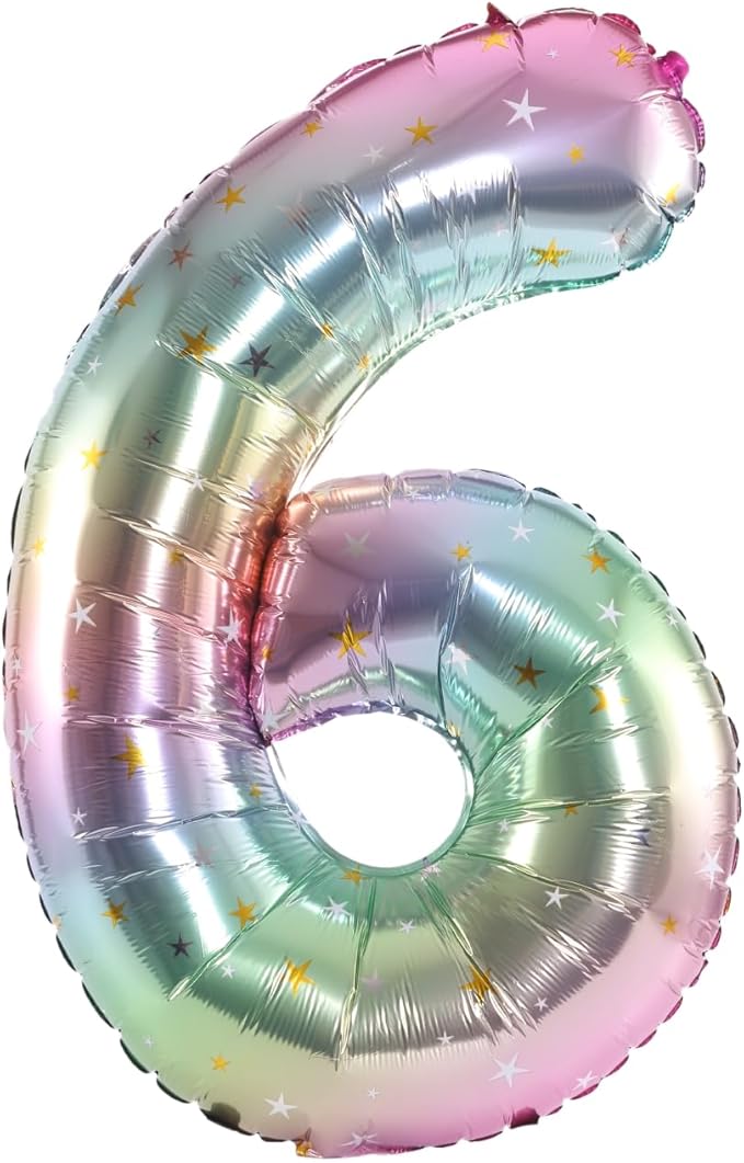 40 Inch Large Foil Helium Number Balloon Birthday Wedding Party 0-9 (Pastel, 6)