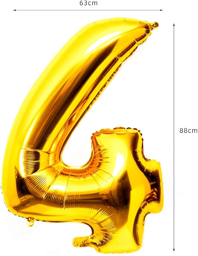40 Inch Large Foil Helium Number Balloon Birthday Wedding Party 0-9 (Gold, 4)