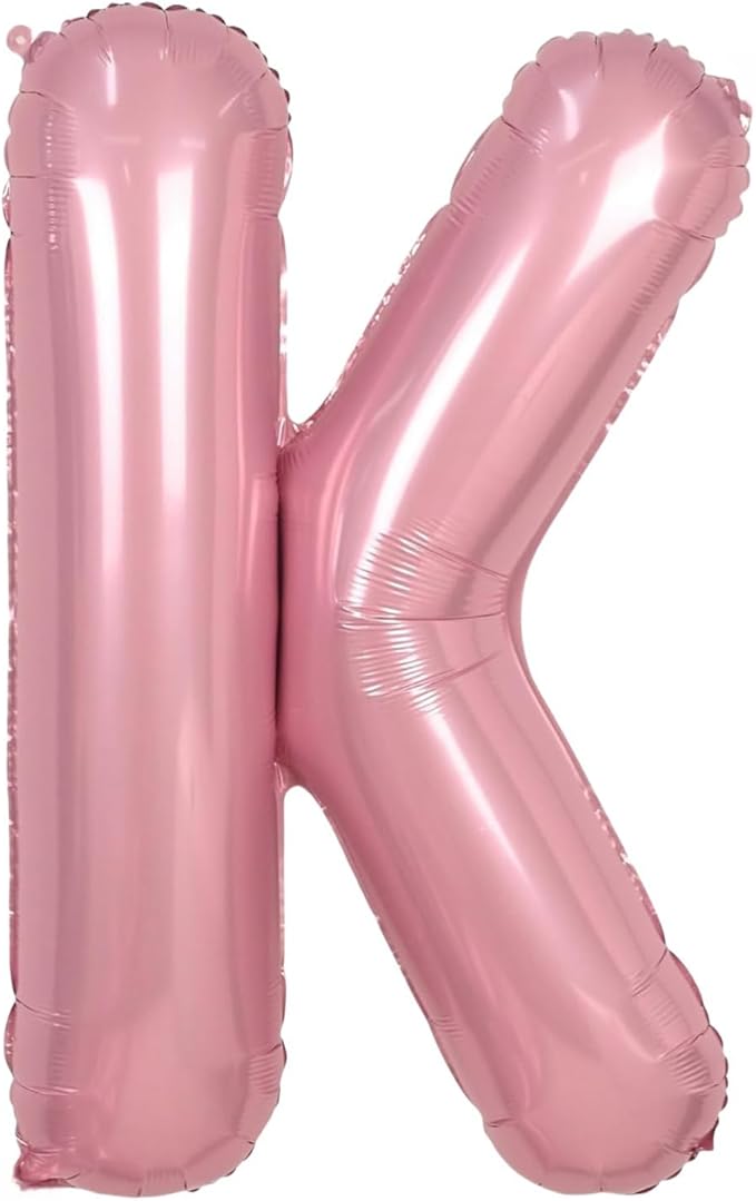 Pink Letter K Balloons,40 Inch K Balloons Letter Mylar Helium Large Pink K Balloon for Birthday Party Anniversary Decorations