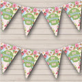 Happy Colourful Vintage Style Flowers Personalized Birthday Party Bunting - Hanging Party Decoration - Birthday Party Banner Garland | Decorative Party Supplies