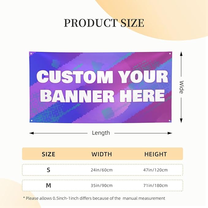 Custom Banners Personalized Banners Customize Design Your Own Make Your Own Banner Design Party/Birthday Banners Indoor/Outdoor 35x71IN