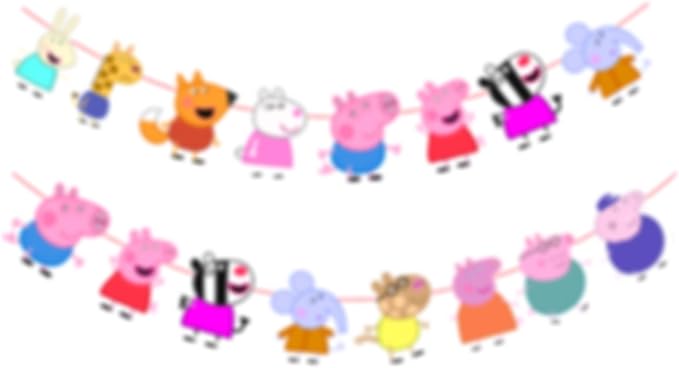 Pepa Pig Garland Decoration – Cartoon-Themed Party Banner Featuring Pepa in Bright Colors – Fun Supplies for Birthdays, Celebrations & Themed Events