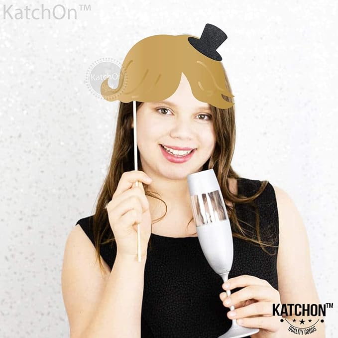 KatchOn, Glitter New Years Photo Booth Props 2026 - Pack of 30 | New Years Eve Photo Booth Props 2026 for New Years Eve Party Supplies 2026 | NYE Party Favors 2026 for Happy New Years Decorations 2026