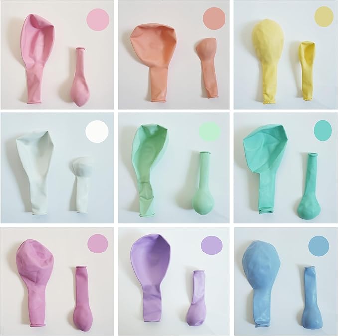 Macaroon Rainbow Balloon，Mixed Size 12/5 inch Pastel Colorful Latex Balloons For Birthday Wedding Baby Shower Easter Party Decorations