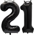 AULE 40 Inch Jumbo Black Foil Mylar Number Balloons for Men Women 21st Birthday Party Decorations 21 Years Old Anniversary Party Supplies
