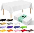 6 Pack Premium Disposable Plastic Tablecloth 54" x 108" Party Table Cloths Disposable for 6 to 8 Foot Tables Indoor or Outdoor Parties Birthdays Weddings Christmas Anniversary Buffet Table (White)