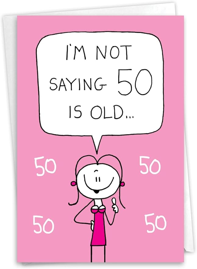 NobleWorks Hilarious 50th Milestone Birthday Greeting Card with 5 x 7 Inch Envelope (1 Card) Thinking Old C10090MBG