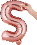 Restaurantware-Balloonify 16 Inch Letter Balloon, 1 Alphabet Party Balloon - Letter S, Self-Sealing, Rose Gold Foil Mylar Finish, Hanging Loop, Decoration For Birthday, Wedding, Or Graduation