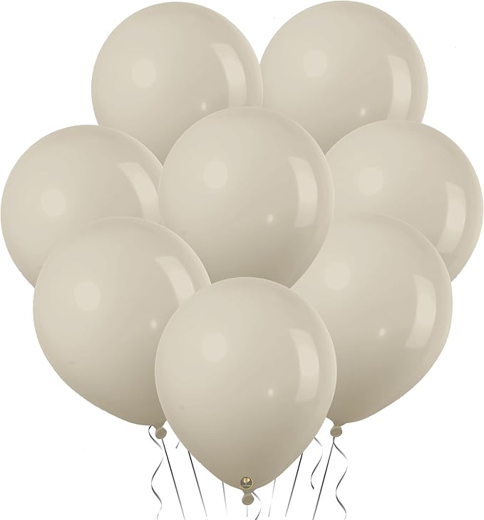 AFTERLOON® Biodegradable Mini Balloons 50 pcs Sand White 5 Inch, Matte Color Thickened Extra Strong Latex Helium Float, Baby Shower Gender Reveal Garland Arch Wedding Birthday Party Decorations