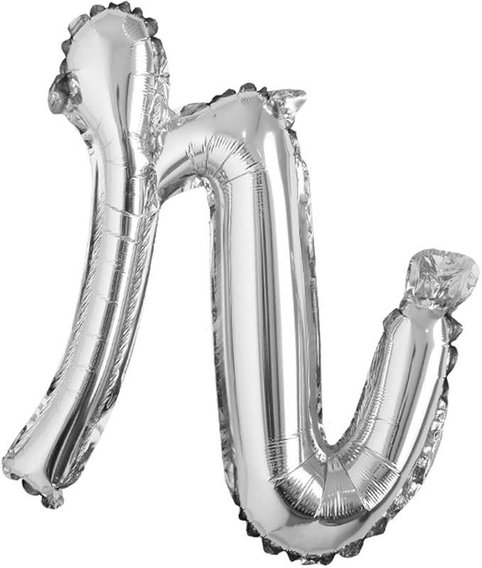 18 inch silver lowercase Happy Birthday Balloon Letter Ballon Wedding Balloon Birthday Party Decorations Kid Adult Name Baloon (18 inch Silver r)