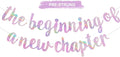 BEISHIDA Double-Sided Rainbow Pink The Beginning of A New Chapter Banner,Farewell Book Themed Housewarming Party Congratulations Decorations,Going away party Retirement Garland,Graduation Sign 2026 Banner