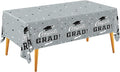 Gatherfun Graduation Party Decorations, Gongrats Grad Tablecover for Graduation Party Supplies, 3 pcs Silver Table Cloths, 54"x108"