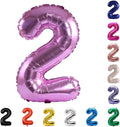 YPSelected 32 Inch Large Foil Helium Number Balloon Birthday Wedding Party 0-9 (Pink, 2)