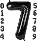 7 Balloon Number 40 Inch 67 Birthday Decorations, Black Seven Birthday Decor, 7 17 27 70 Year Old Balloon Number for Engagement, Wedding, Graduations