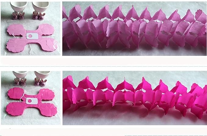 9 Pcs Four-Leaf Paper Garland Reusable Foldable Towel Garlands Streamers for Wedding and Event Party Decorations Hanging Paper Flowers Decorative,3.6M / 11.81 FT