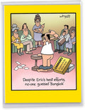 NobleWorks - 1 Large Happy Birthday Card with Envelope (8.5 x 11 Inch) - Funny Cartoon Humor (Buyer Discretion Advised) - Bangkok J8300
