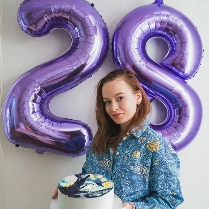 40 Inch Balloon Purple Number 8 Big Foil Helium Number Balloons Giant Mylar Number 8 Balloons for 18 28 68 80 88 Birthday Anniversary Party Decorations Supplies