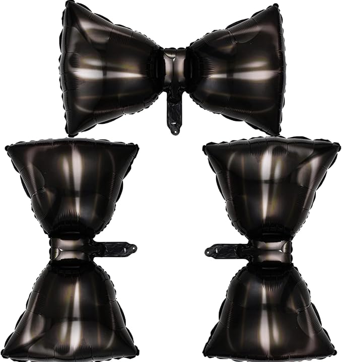 Bow Tie Balloons Father's Day Balloons Big Black Bow Tie Balloon for Father's Day Party Decorations Fathers Day Decor Supplies Ballons Arch Kits Party Balloon Sets 3pcs