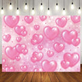 LTLYH 7×5ft Pink Heart Photo Backdrop Early 2000s Party Decorations Old School Backdrops Valentine's Day Glitter Heart 16th 18th 30th Women Men 90s Happy Birthday Background Selfile Wall Decor 256