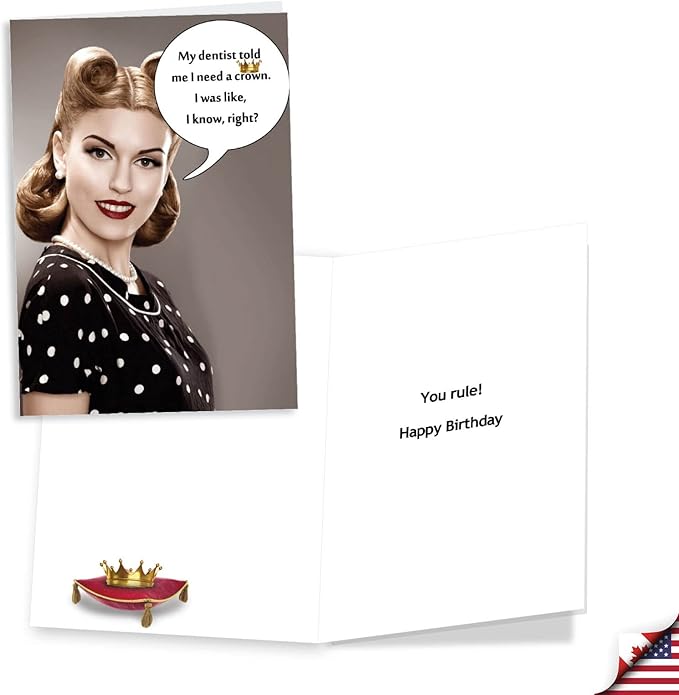 NobleWorks Assorted 3 Pack, Funny Naughty Retro Birthday Cards for Women with 5 x 7 Inch Envelopes (3 Designs, 1 Each) Laughing Ladies VC2807BDG-C1x3