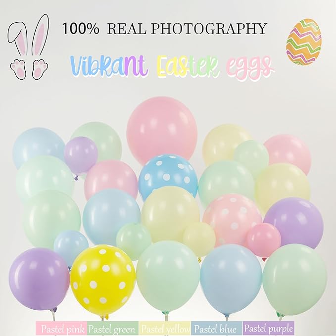 Easter balloon garland arch kit pastel balloons with Easter egg chicken daisy bunny Butterfly Pastel pink letter foil balloons for spring big resurrection day baby shower party decorations