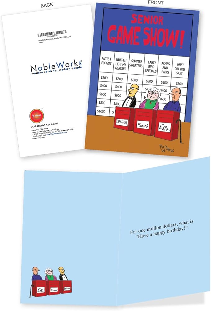 NobleWorks Assortment Pack of 3 Hilarious Birthday Greeting Cards with Envelopes (3 Designs, 1 Each) Game Day VC10232BDG-C1x3