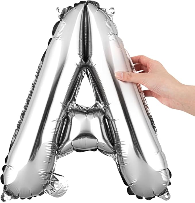 Restaurantware Balloonify 16 Inch Letter Balloon 1 Alphabet Party Balloon - Letter A Self-Sealing Silver Foil Mylar Balloon Hanging Film Decoration For Birthday Wedding Or Graduation