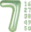 40 Inch Olive Green Balloon Number 7 First Birthday Jumbo Mylar Foil Helium Balloon for 17 27 37 Birthday Digital for 70th Party Wedding Anniversary Party Decorations