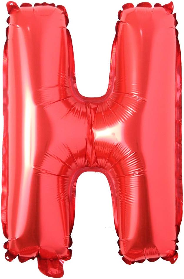 16" inch Single Red Alphabet Letter number Balloons Aluminum Hanging Foil Film Balloon Wedding Birthday party decoration banner Air Mylar Balloons (16 inch Red H)