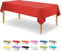 Party Dimensions Red Disposable Plastic Tablecloth for Rectangle Tables (48 Pack) Premium Decorative Table Cloths for Parties, Events & Weddings, Indoors & Outdoors, 54 x 108 inches
