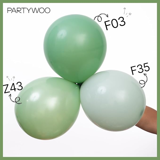 PartyWoo Pearl Light Green Balloons 140pcs Different Sizes of 18 12 10 5 Inch Pastel Neon Green Balloon Arch Kit for Baby Shower Wedding Spring Forest Theme Birthday Party Decorations Green-Z43