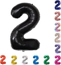 YPSelected 32 Inch Large Foil Helium Number Balloon Birthday Wedding Party 0-9 (Black, 2)