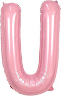 Pink Letter U Balloons,40 Inch U Balloons Letter Mylar Helium Large Pink U Balloon for Birthday Party Anniversary Decorations