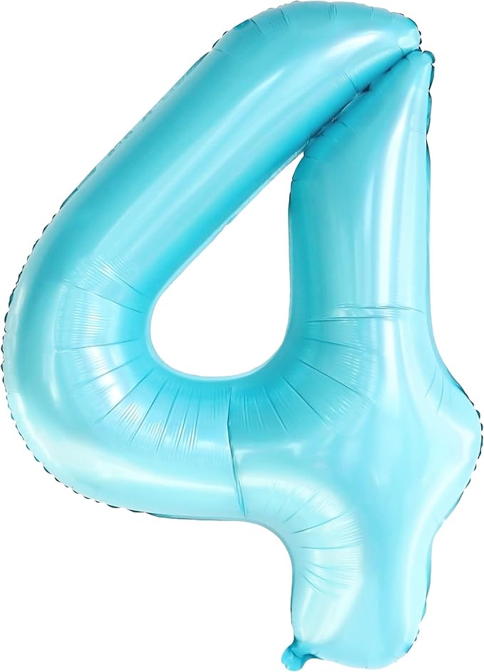 Giant Light Blue 0 Balloon Number - 40 Inch | 0 Foil Balloon | Light Blue Zero for Ocean Theme Birthday Party Supplies | 0 Mylar Light Blue Number | Zero Mylar Birthday decorations