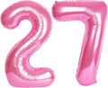40 Inch Pink Number 27 Digital Balloon,Jumbo Mylar Foil Helium Balloon for 27 Balloons for Birthday Party,Wedding Anniversary Party Decorations