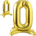 Self Standing 32 Inch Number Balloons Foil Ballon Gold Digit ball Wedding Birthday Party Decoration Baby Shower Supplies (32 inch Stand Gold 0)