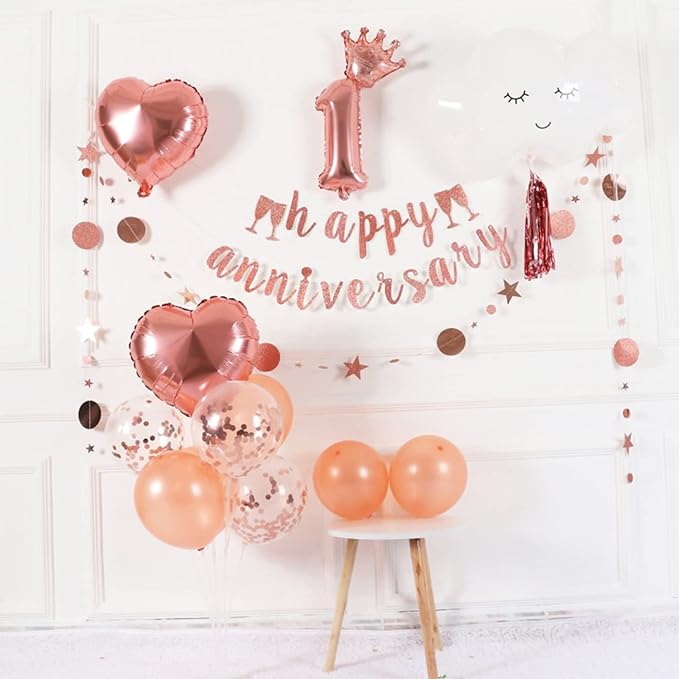 Rose Gold Balloon Stand Centerpiece Table Decorations for Birthday Anniversary Engagement Wedding Bridal Shower Graduation Mother's Day Party Decorations New Years Eve 2026(Rose gold set4)