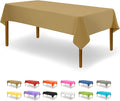 Party Dimensions Gold Disposable Plastic Tablecloth for Rectangle Tables (48 Pack) Premium Decorative Table Cloths for Parties, Events & Weddings, Indoors & Outdoors, 54 x 108 inches