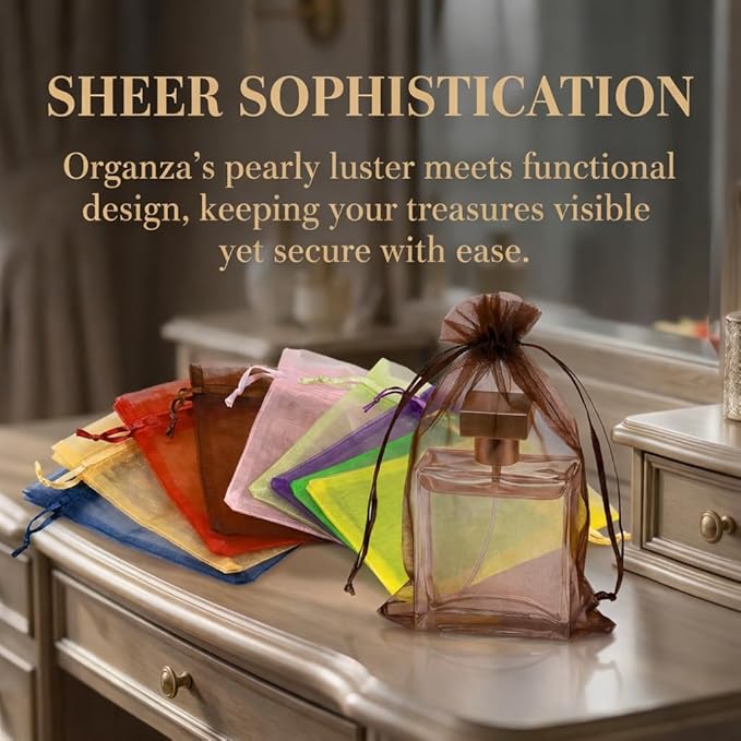 100PCS Organza Bags, 4X4.72" Wedding Favor Bags with Drawstring, Mixed Color Satin Drawstring Organza Pouch Gift Bags for Party, Jewelry, Christmas, Festival, Bathroom Soaps, Makeup Organza Favor Bags Easter Gifts
