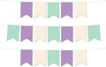 Andaz Press Hanging Pennant Banner with String, Lavender, Ivory, Mint, 1-Set, 24 Pennants, Approx. 12-Feet Long