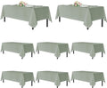 sancua Sage Green Tablecloths for 8 Foot Rectangle Tables, 8 Pack - Washable Polyester Fabric Table Cloth for Wedding Party, Birthday, Banquet Reception, 60x120 Inch