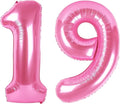 Pink Jumbo Number 19 Balloon 40 Inch, Boy Girl 19 Birthday Supplies, Foil Helium 19 Birthday Giant Balloon, Mylar Pink Number Balloons Anniversary Decorations