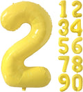 40 inch Yellow Number Balloon Giant Foil Helium Balloons Number 2 Balloon for 2nd Birthday Party Decorations