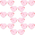 9 Pack Heart Shaped Sunglasses Rimless Heart Glasses for Bachelorette Party Birthday Decorations Party Favors
