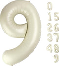 40 Inch Cream White Numbers 9 Balloon, Balloons Decorations for 9 19 90 Birthday Party, Engagement, Wedding, Graduations, Photo Shoot Supplies