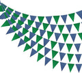Meetppy 3 Pack Navy Blue Green Double Sided Paper Triangle Banner Flag Banner Pennant Garland Streamers for Golf Party Decorations Baby Shower Birthday Wedding Christmas Graduation