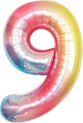 KatchOn, Huge 40 Inch, Rainbow 9 Balloon - Cloud 9 Party Decorations | Nine Balloon for On Cloud 9 Birthday Decorations for Girls | 9th Birthday Decorations for Girls | Rollerskating Birthday Party
