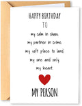 KINGNAME Romantic Birthday Card for Him Her, Emotional Meaningful Greeting Card, Favorite Human Cute Love Card for Couple Partner