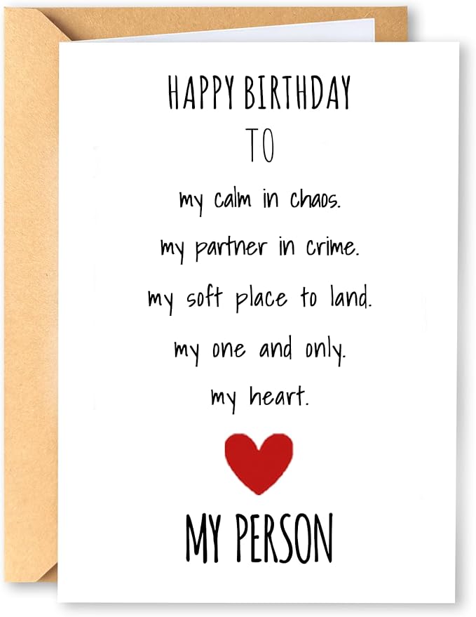 KINGNAME Romantic Birthday Card for Him Her, Emotional Meaningful Greeting Card, Favorite Human Cute Love Card for Couple Partner
