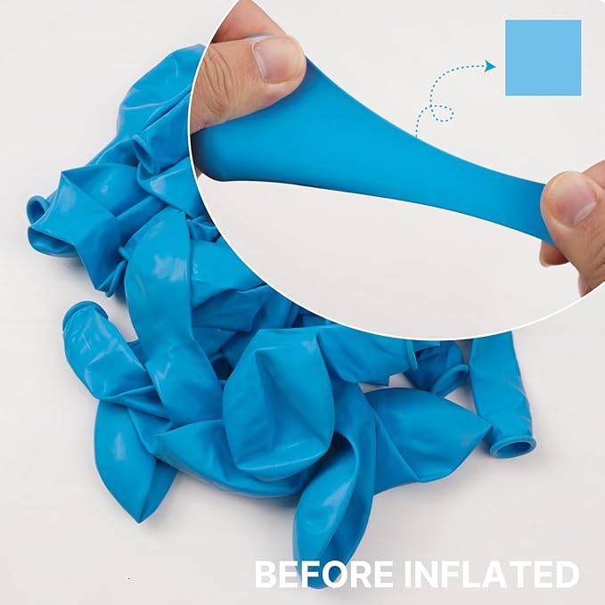 PartyWoo Light Blue Balloons 140pcs Different Sizes Pack of 18 12 10 5 Inch Baby Pastel Blue Balloon Arch Kit for Baby Shower Gender Reveal Graduation Mermaid Birthday Pool Party Decorations Blue-Y20